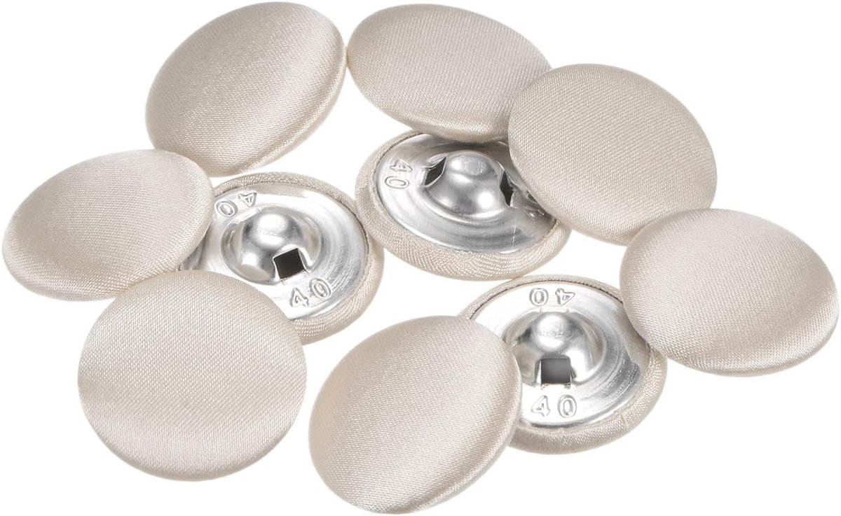 Knopen met stofovertrek 25mm satijnstof bekleed naaiknopen ronde knutselknopen metalen schacht oogknopen vintage voor jas kleding jacket blazer pakken DIY
