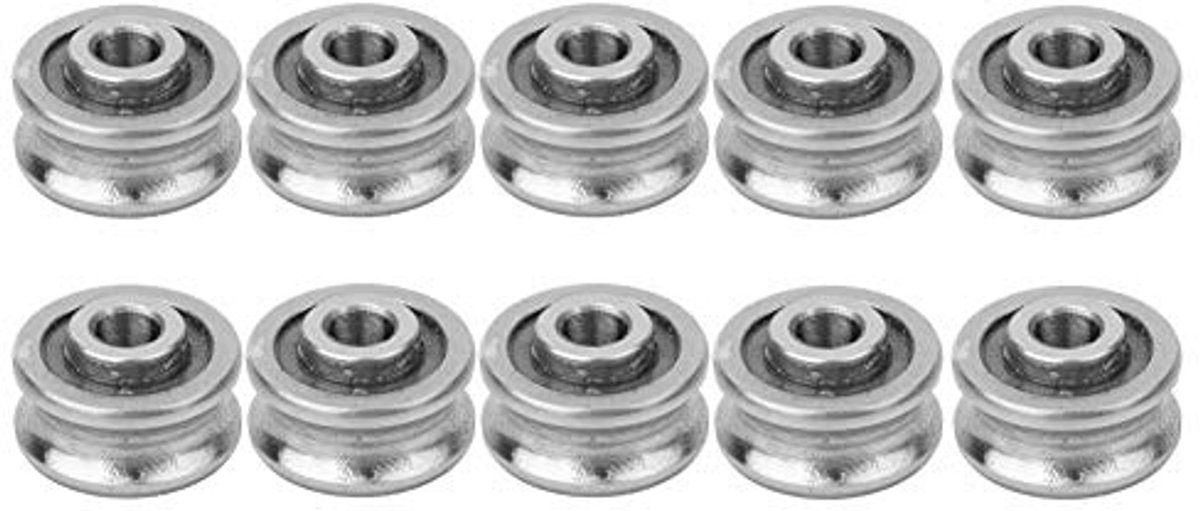 10 stuks U-groeflager SG15 geleidingslager voor computerborduurmachine, industrieel roestvrijstalen lager met hoge precisie, geschikt voor skateboard, 5x17x8mm (enkele rij)