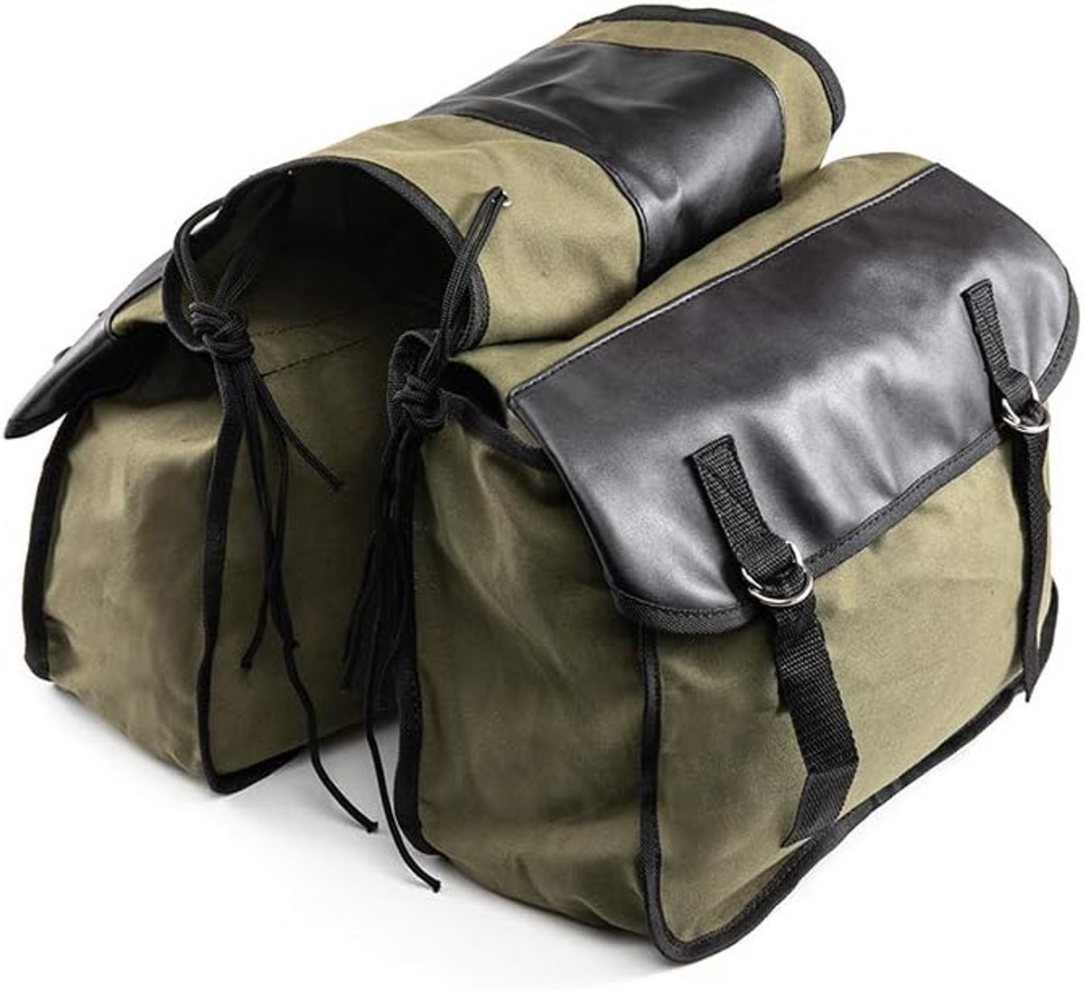 Zadeltassen voor motorfiets, canvas, waterdicht gereedschap, opbergtas voor motorbagagetassen, Travel Knight Rider voor touring motorfiets, box (groen)