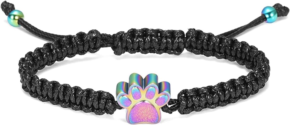 Crematie-armband voor huisdieren, as - hondenpoot hanger armband roestvrij staal gedenkwaardige urn sieraden
