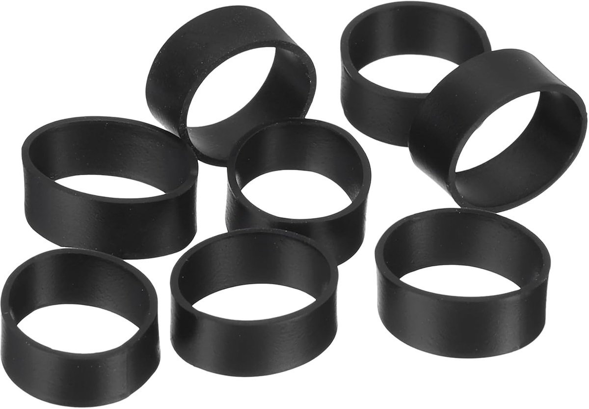 100 stuks siliconen rubberen banden, 10 x 5 mm, kabelbinders van siliconen, elastisch, duurzaam, antislip, voor het oprollen van kabels, tassen, zwart