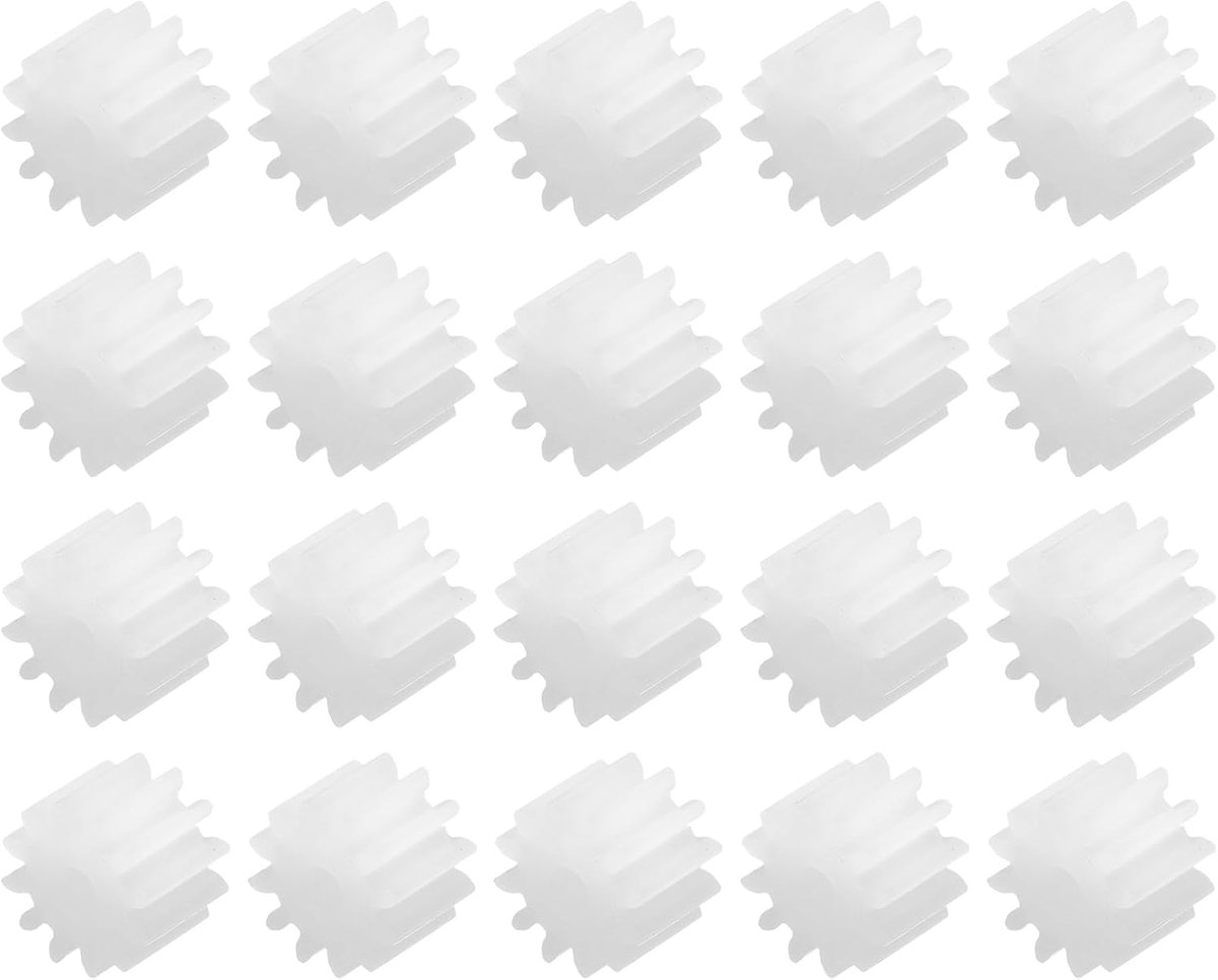 20 stuks tandwielen van kunststof, 12 tanden, model van kunststof, met versnellingsbak, as 122 AA reductielaandrijving voor doe-het-zelf robot, model auto, RC, witte module 0,5