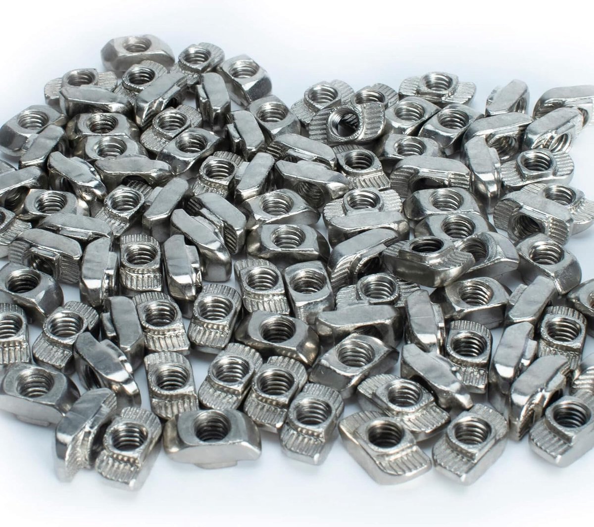 200 stuks hammermoer, groef 8 M6/groefsteen, aluminium profiel, 30 x 30 accessoires, koolstofstaal, vernikkeld