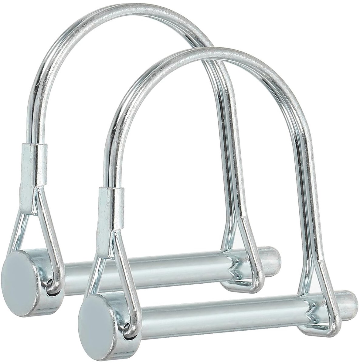 Koppelingsbouten voor aanhangers, 1/4 x 2 inch, 2 stuks draadvergrendeling, boom, veiligheid, ronde pennen voor landbouwaanhangers, gazonbevestigingen (6 x 50 mm)
