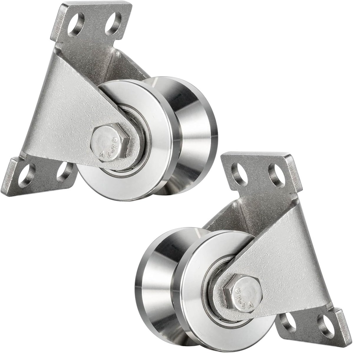Katrol met 2 kogellagers, 304 roestvrij staal, fitnesskatrol, 32 mm V-type katrollen voor 10 mm touwen, stalen kabel, draagkracht 250 kg, 2 stuks