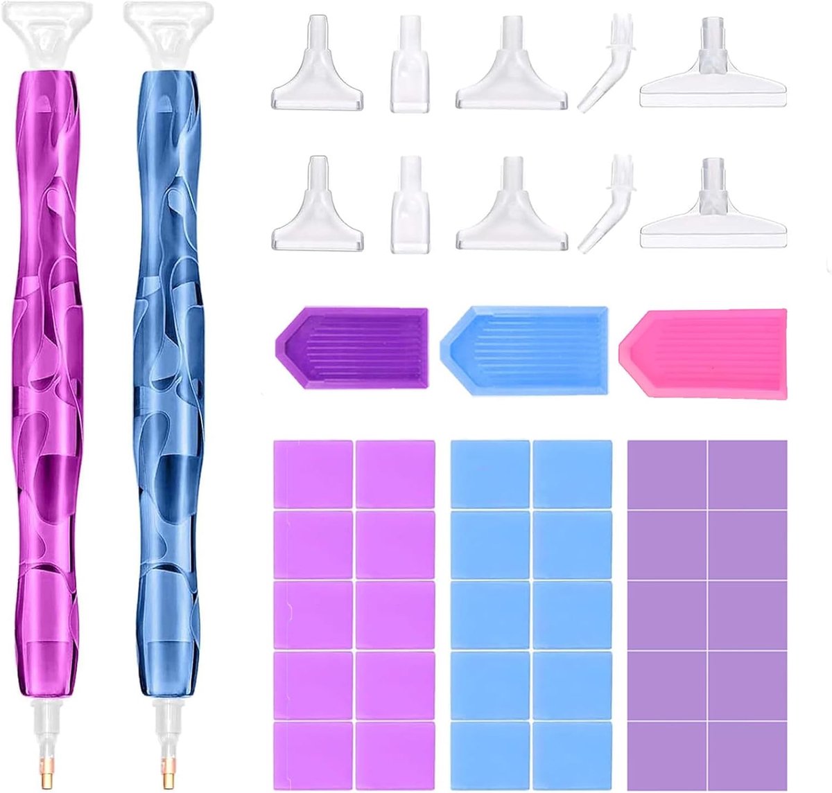 SnelShoppen - Pack van 45 Elektrische Diamant Schilder Pens, 5D Resin Schilder Pens voor Creatief Schilderen, Sieraden Decoratie, Inclusief Tips en Tr
