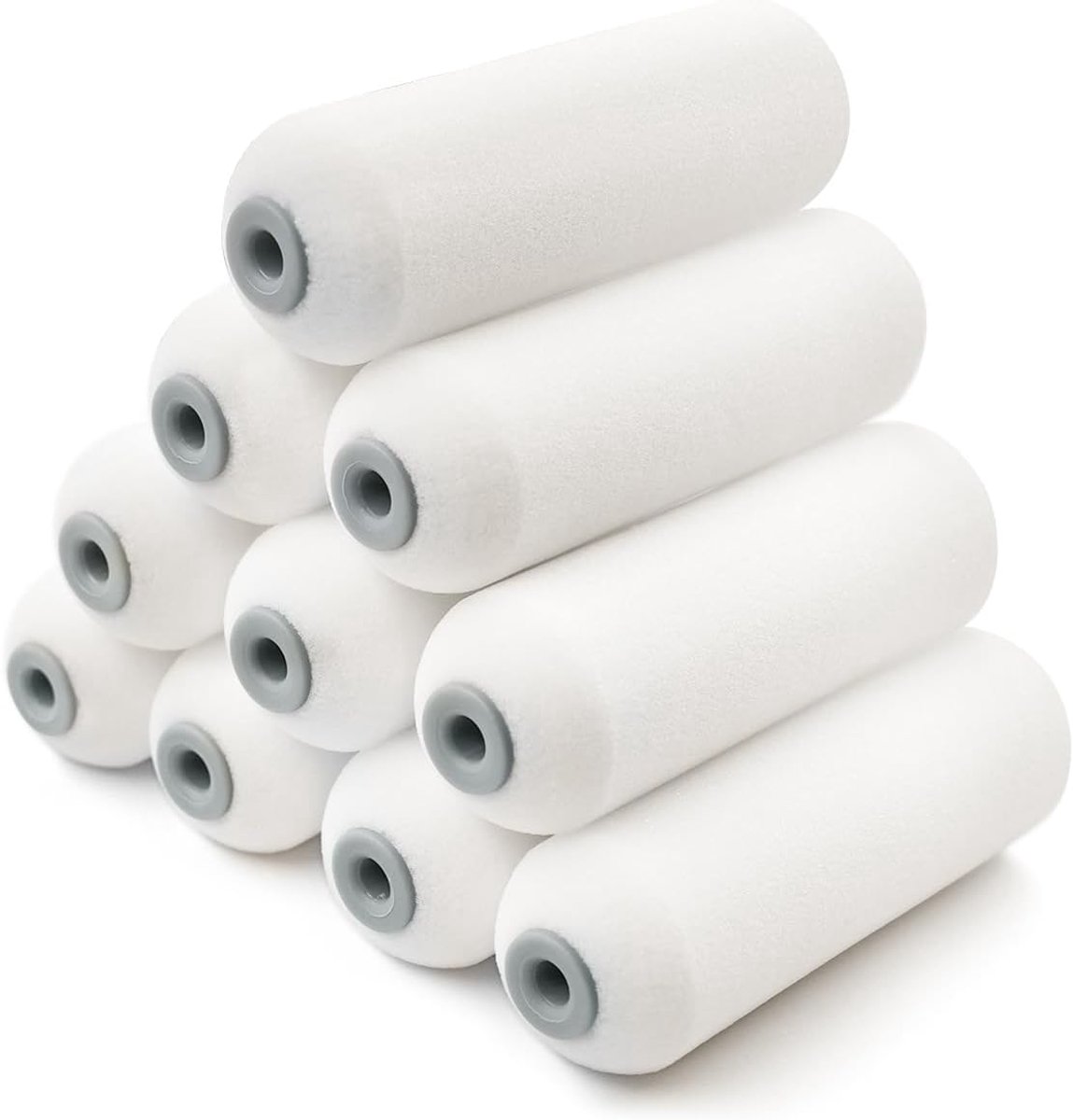 Mini rollers 100mm - hoge dichtheid schuim - geschikt voor hoogglanscoatings - lintvrije afwerking - SnelShoppen