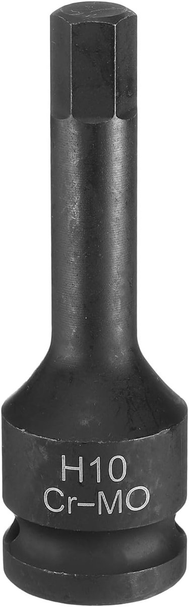 10 mm zeskantige slagschroevendraaier-bit-stopcontact H10 1/2" CR-MO staal fosfaat verlengstuk zeskantschroevendraaier socket adapter voor auto-monteurwerk reparatie wachten