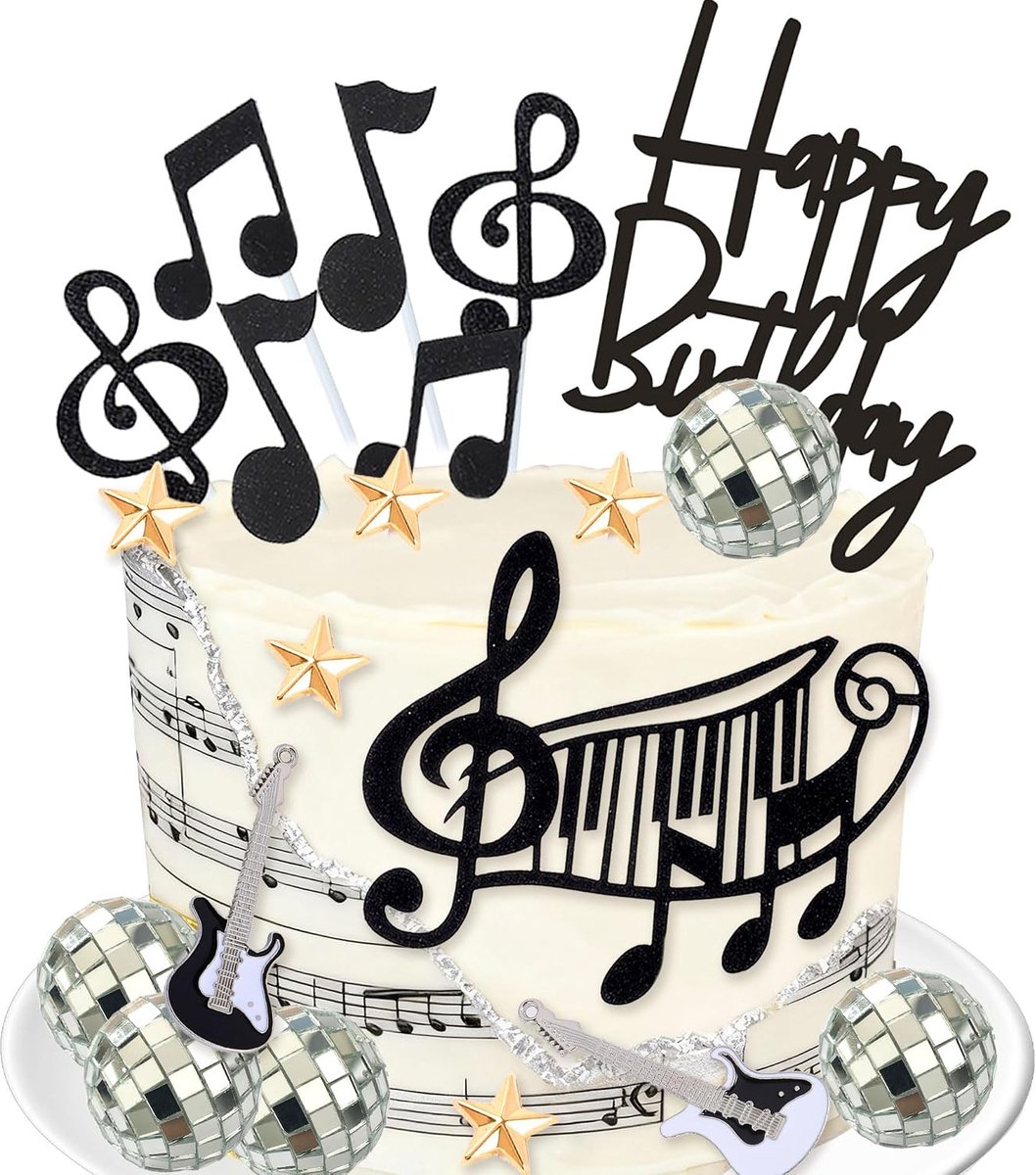 gitaarmuziek taartdecoratie verjaardagsthema gitaar rock roll taart | gitaarmuziek taartdecoratie verjaardagsthema gitaar rock en roll taart decoraties rockster thema gitaar basfeest accessoires