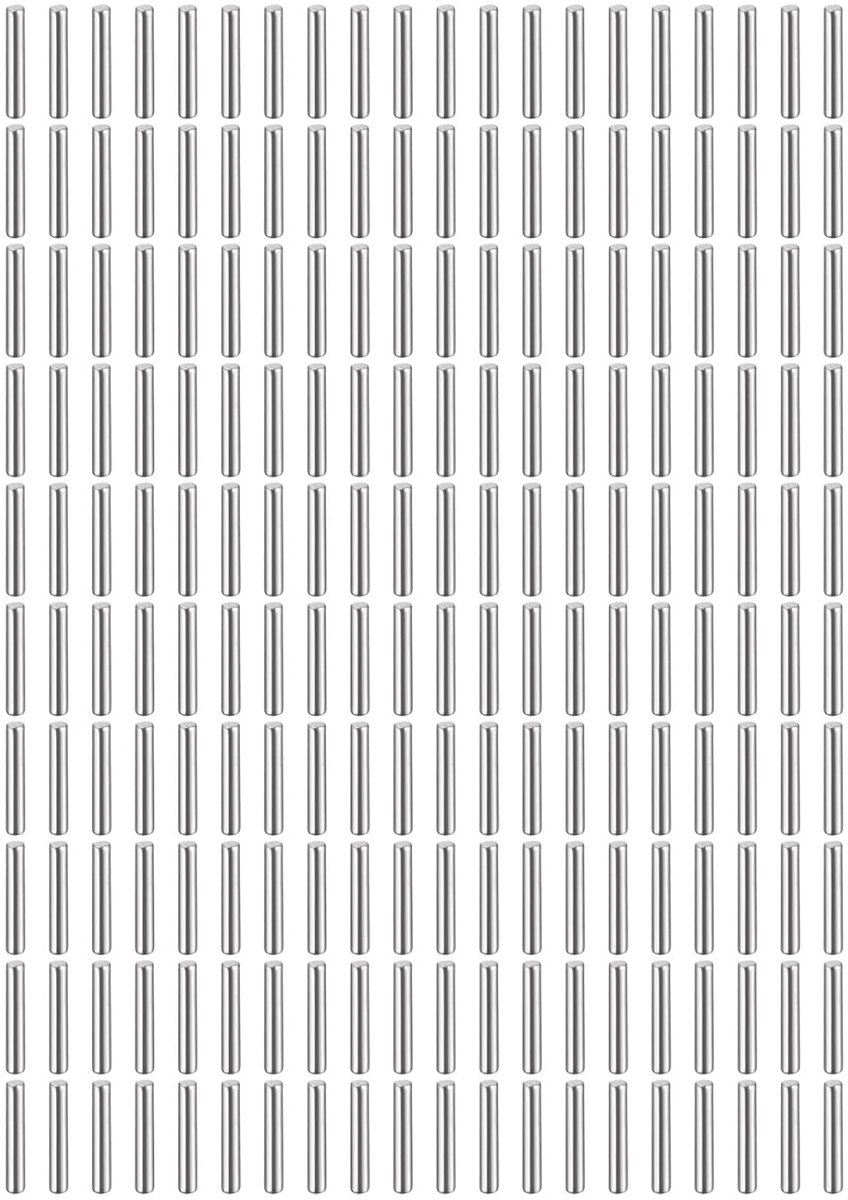 200 stuks 1 mm x 6 mm plugstiften, 304 roestvrij staal, cilindrische planksteunstokken, positioneerstift, plankbevestigingselementen voor boekenkast, kast, meubelcomponent (GB119), zilver