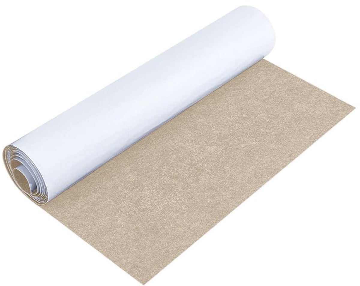 zelfklevende viltmat, 40 x 220 cm, viltstof, zelfklevend, voor box, onderzetter, lademat, auto, fotolijst, stoelpoten, tafelpoten, beige, 1 mm dik