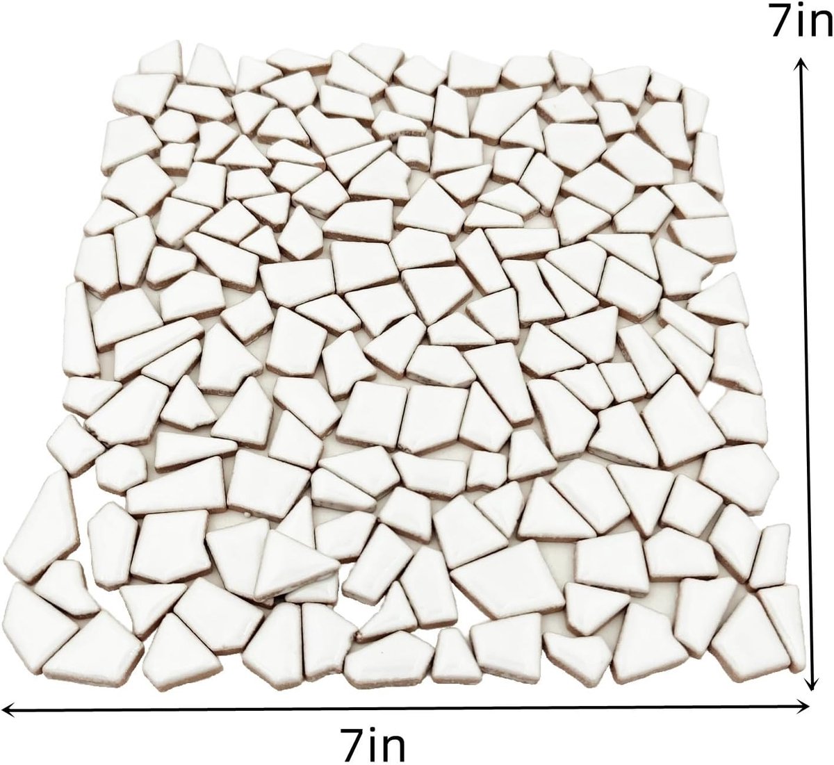 Mozaïektegels om te knutselen, 0,5 x 2 cm kleine mozaïekstenen voor doe-het-zelf mozaïekproductie en wanddecoratie (wit)