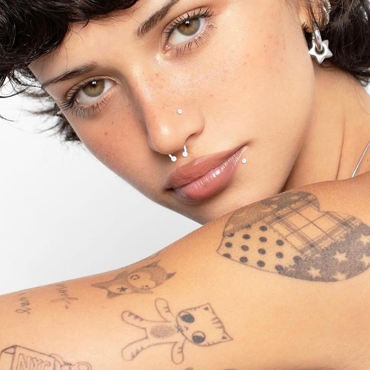Retainer Set Clear Septum Ring Plastic Neus Studs Wenkbrauw Lip Labret Stud Septum Hoepels Kraakbeen Industriële Tragus Oorbel Retainer Voor Chirurgie