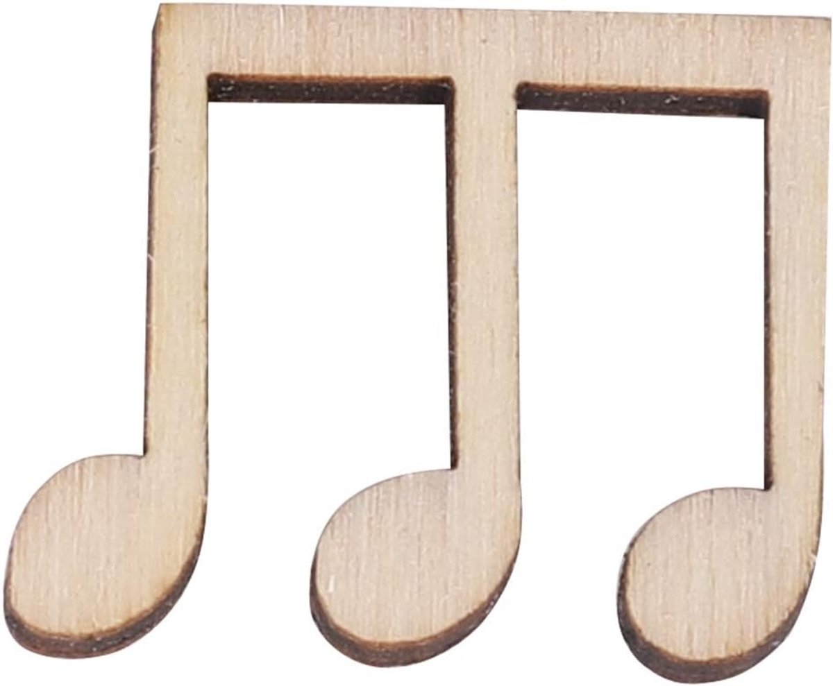 100 Stks Onvoltooide Hout Opknoping Ornament 2 cm Houten Muziek Note Houten Vorm Craft Bruiloft Decor voor Diy Ambachten en Kerst Party Decoraties (Wooden Note)