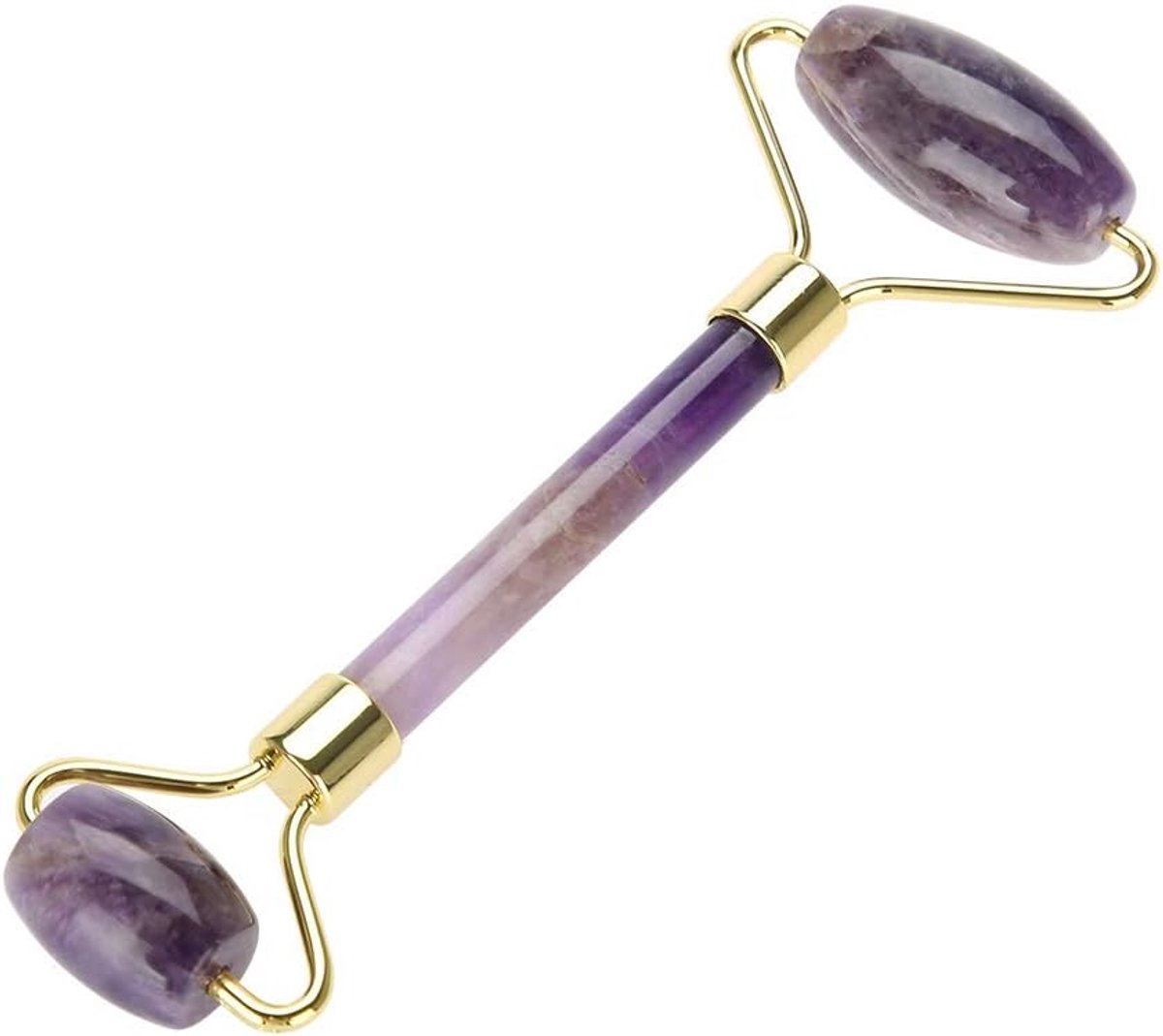 Roller Anti-Aging Facial Massager Amethist Tweekoppige Massage Roll Bevordert de opname van voedingsstoffen voor een gladde huid