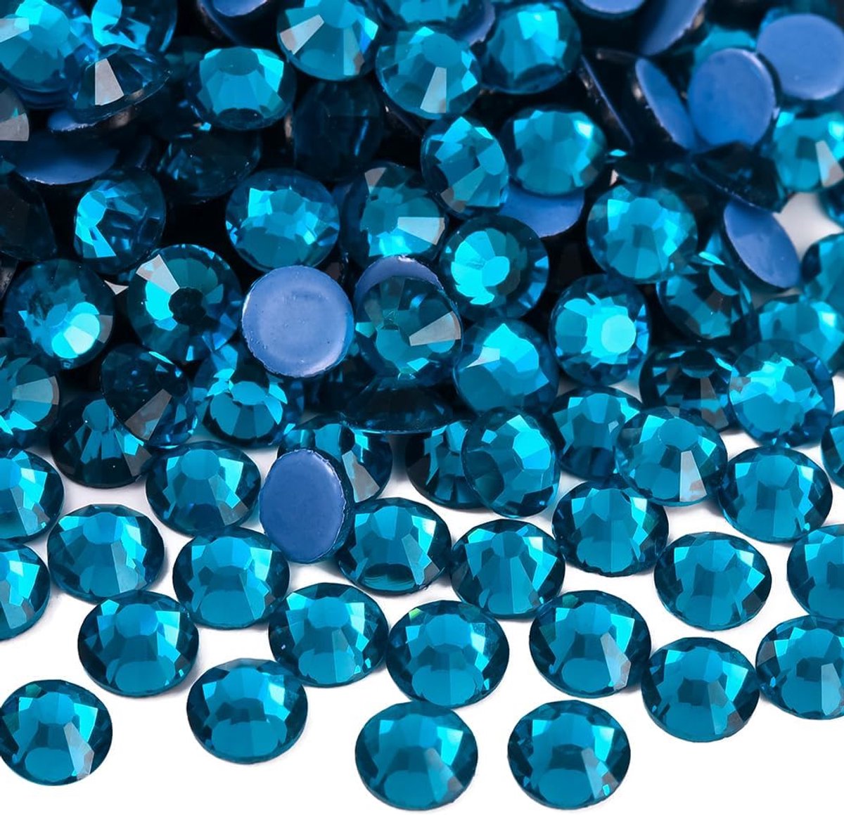 steentjes, 1440 stuks kristallen hotfix strass glas strass steentjes ronde kristallen edelstenen glazen stenen voor kleding schoenen doe-het-zelf ambachten benodigdheden (pauw blauw