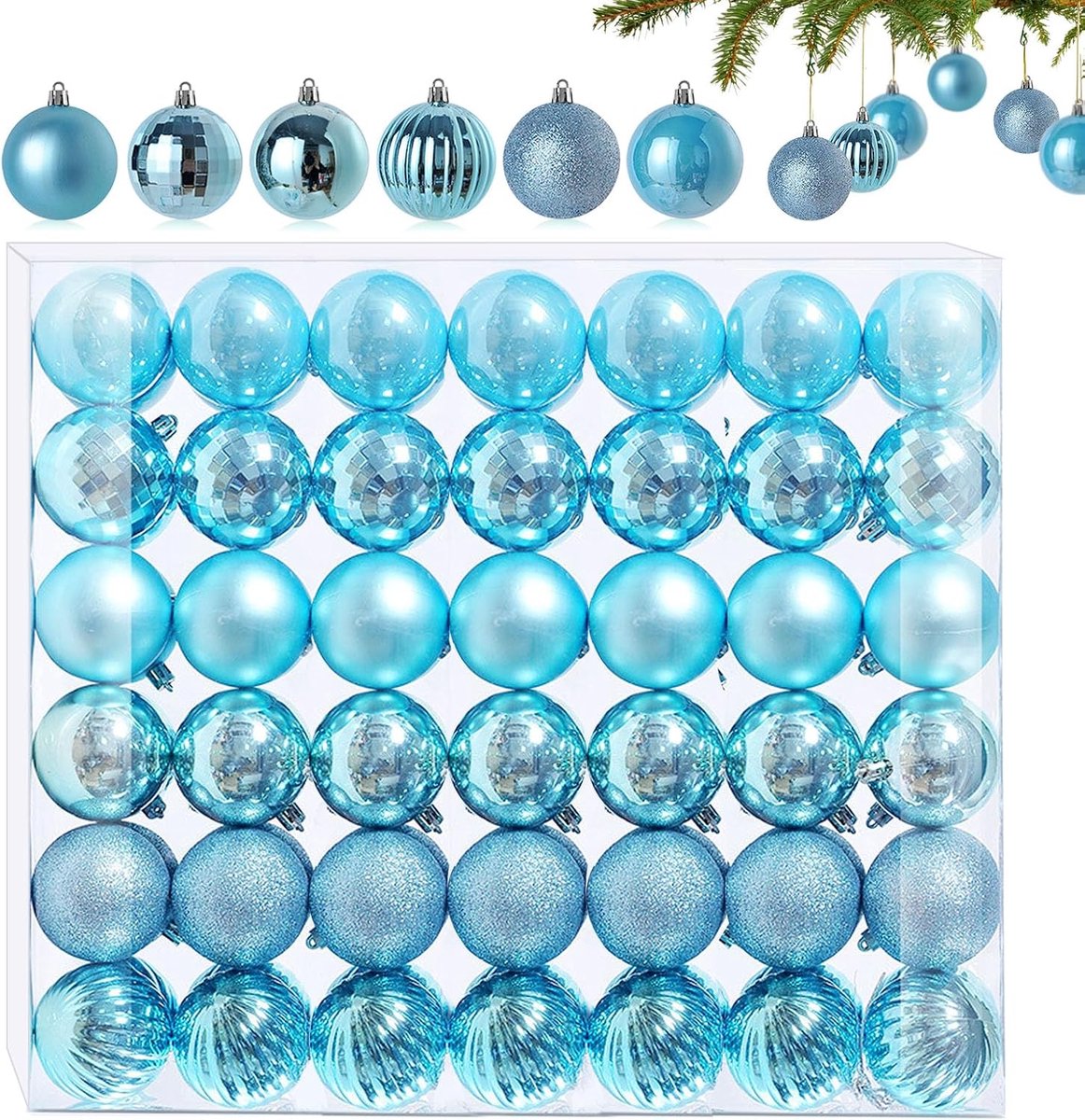 Kerstballen - 6 Verschillende Designs - 3CM Mini Kerstballen - Plastic Kerstballen - Kerstboom Versiering
