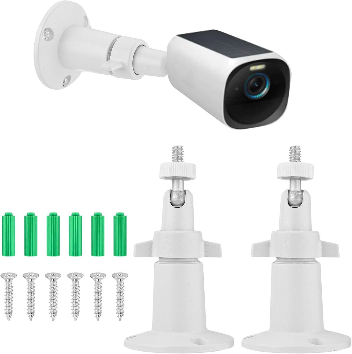 2st Beveiligingscamerabevestiging, Camerabevestigingsbeugel Verstelbaar Camerawandbevestigingsbeugel Houder Compatibel met Arlo Eufy Solocam S220/C210 Eufycam 2C/2C Pro 3/S330 3C/S300