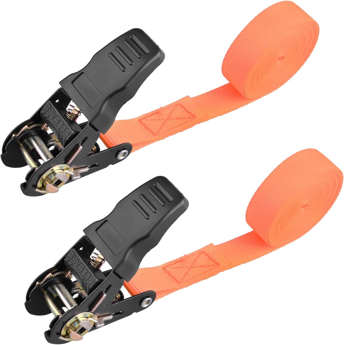 Sjorband met snelsluitgesp, verstelbare banden voor het organiseren van kabels, bagage, gereedschap, sport (03 oranje, 2 stuks, 5 m)