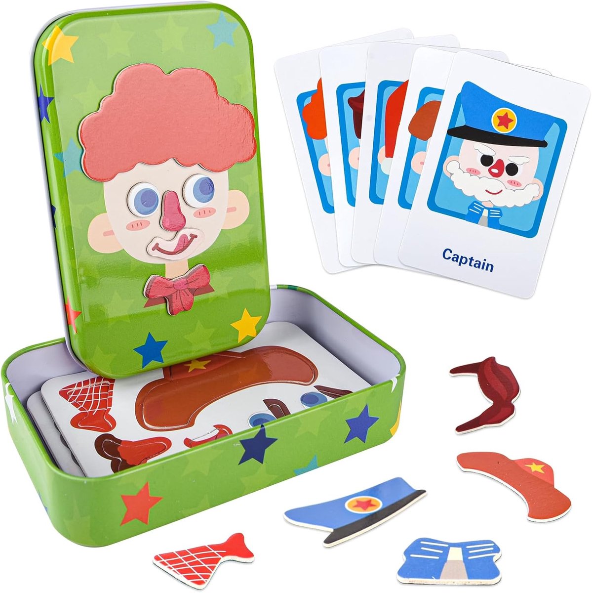 Magnetisch educatief spel voor jongens, kinderen reisactiviteiten educatief speelgoed met 29 magnetische puzzels tinnen doos, koelkastmagneten voor kinderen, bevordert verbeelding en