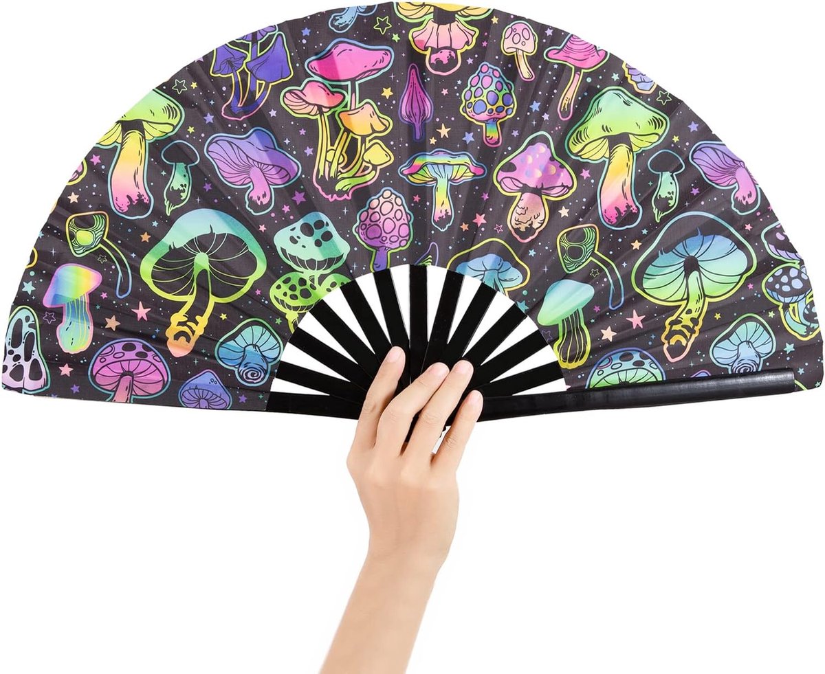 Handwaaiers, grote bamboe opvouwbare Chinese decoratieve saunawaaiers, handwaaier voor bruiloft, rave, Hanfu/Cheongsam, festival, club, evenement, feest, dans, prestaties