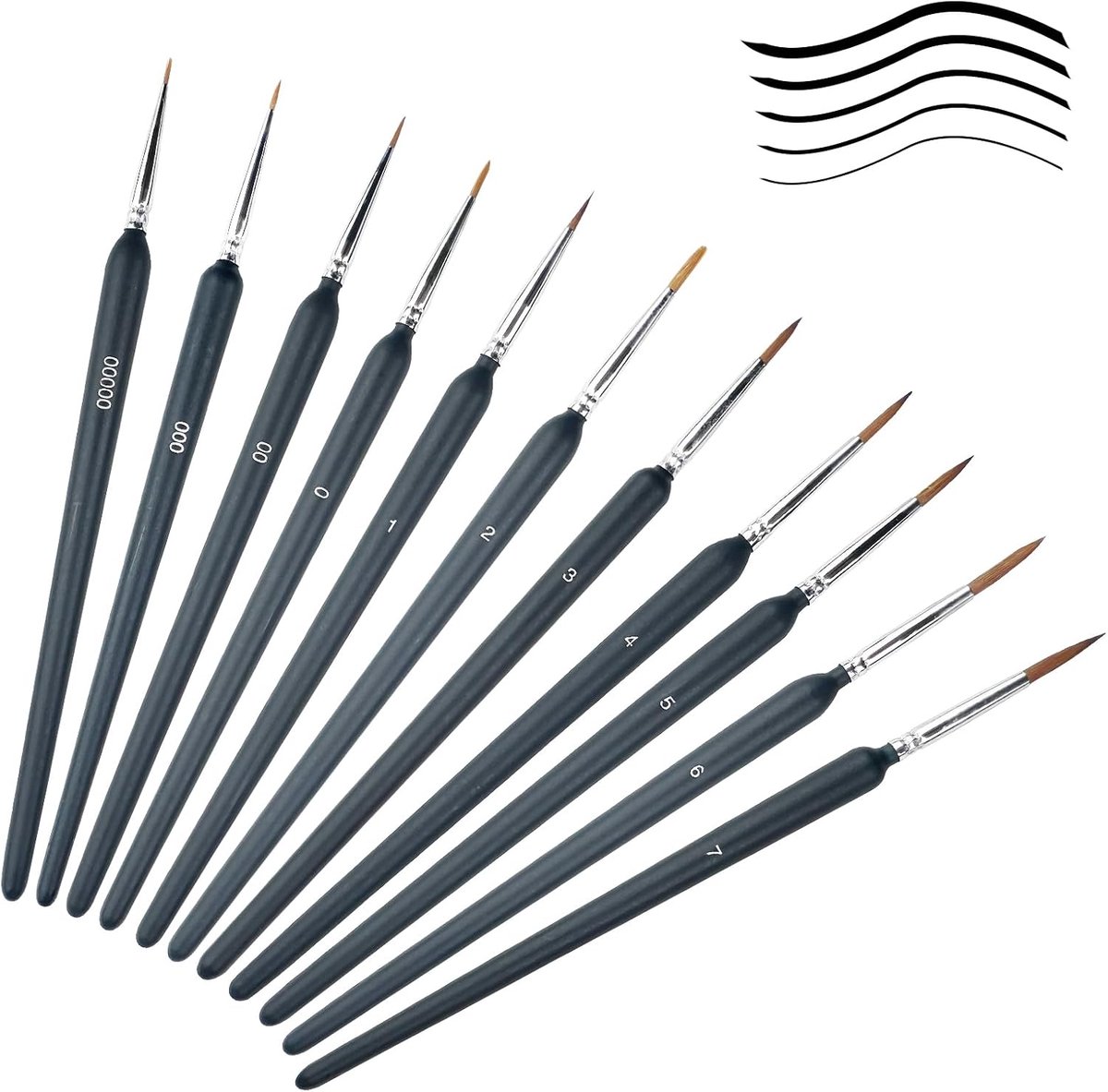 11 stuks penseel om te schilderen, kleine oliekwast, miniatuurpenseel, set met kwasten voor modelbouw, acrylschilderen, professionele penseelset voor acrylschilderen, 2 stuks