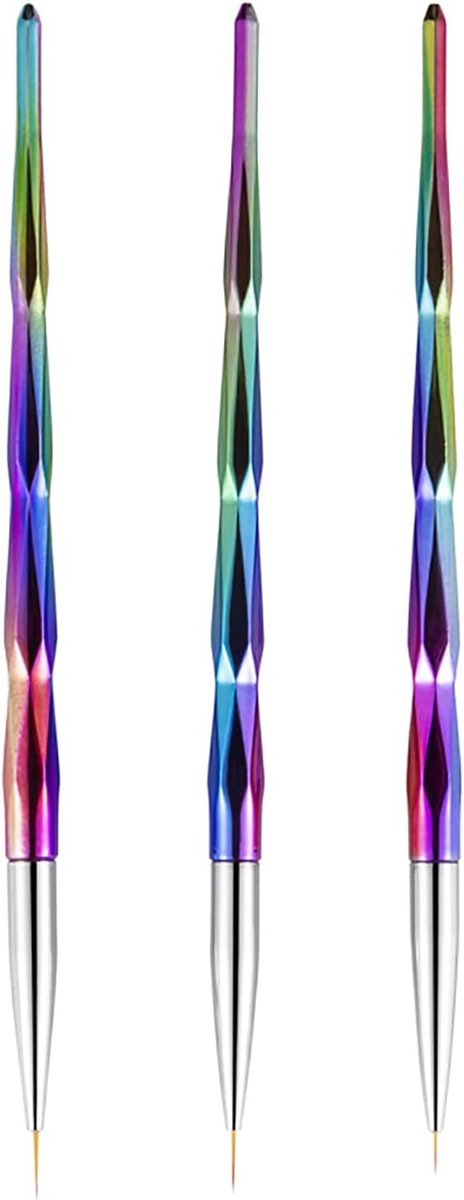 3 stuks Liner penseel nail art borstels pennen, voeringborstel professioneel schilderen ontwerp pen doe-het-zelf tool voor nail art (7/9/11mm)