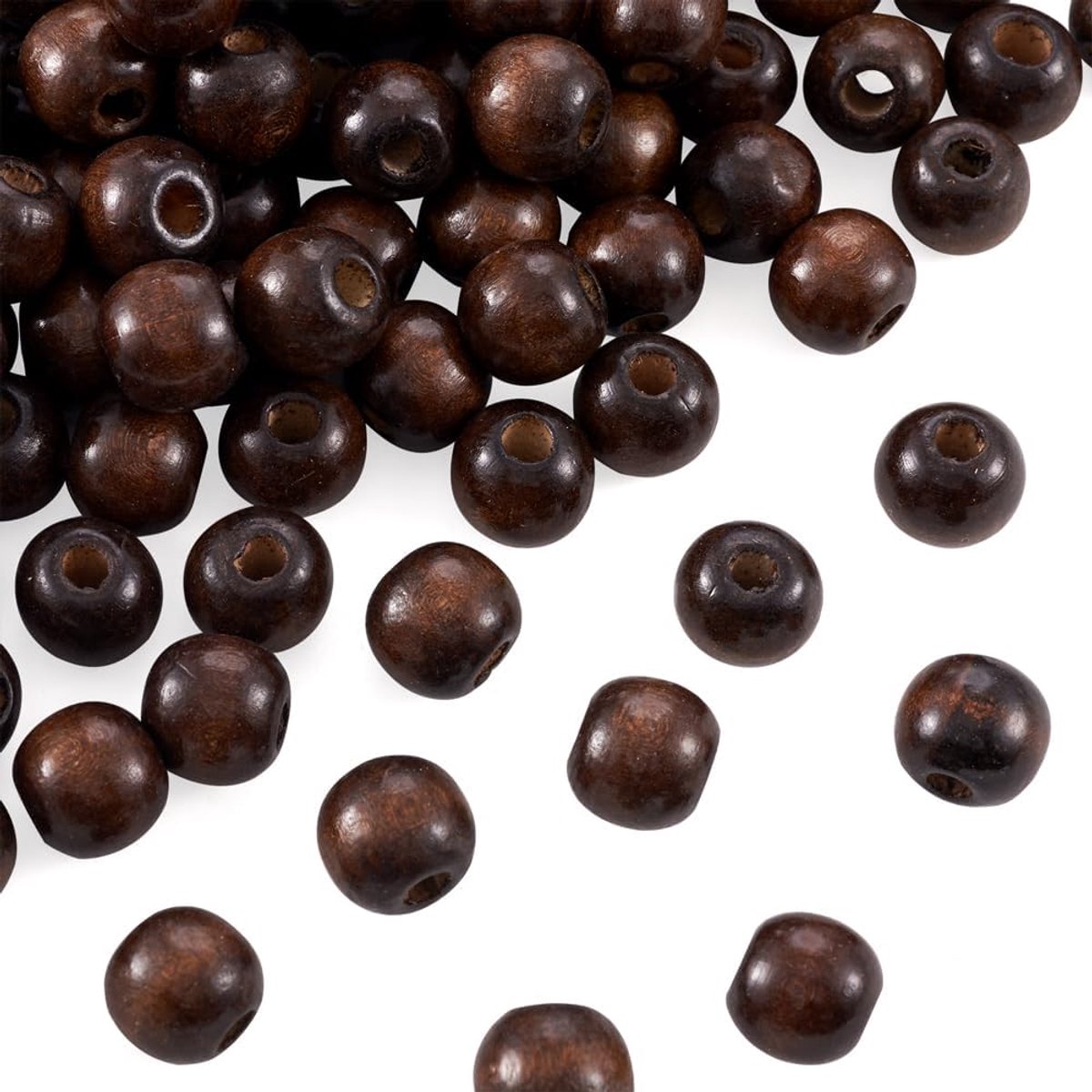 500 stuks natuurlijke geverfde houten kralen, 6 mm, ronde bal, houten afstandhouder, losse kralen voor het maken van sieraden, gat: 2 mm, 500 stuks