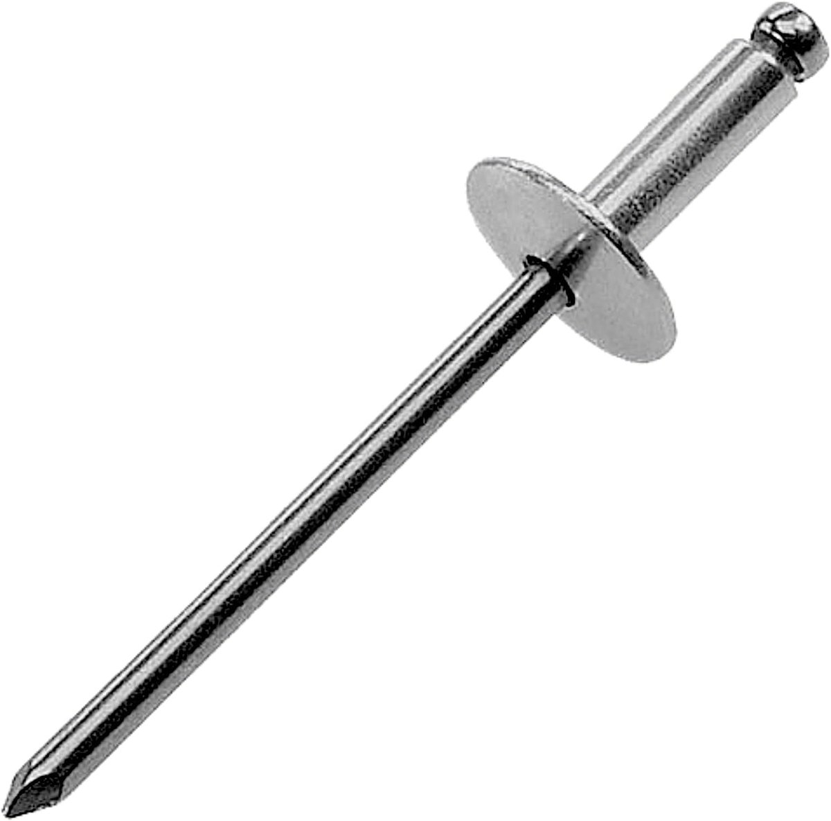 Industrieel, blindklinknagels Ø 4,8 x 18 mm, verpakking met 200 aluminium klinknagels met brede kop, voor het verbinden van alle soorten materialen van metaal, ideaal voor nummerborden,