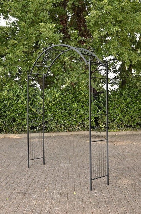 Foto: Clp rozenboog flexi metaal met poedercoating hoogte 268 cm breedte 110 cm diepte 40 cm zwart