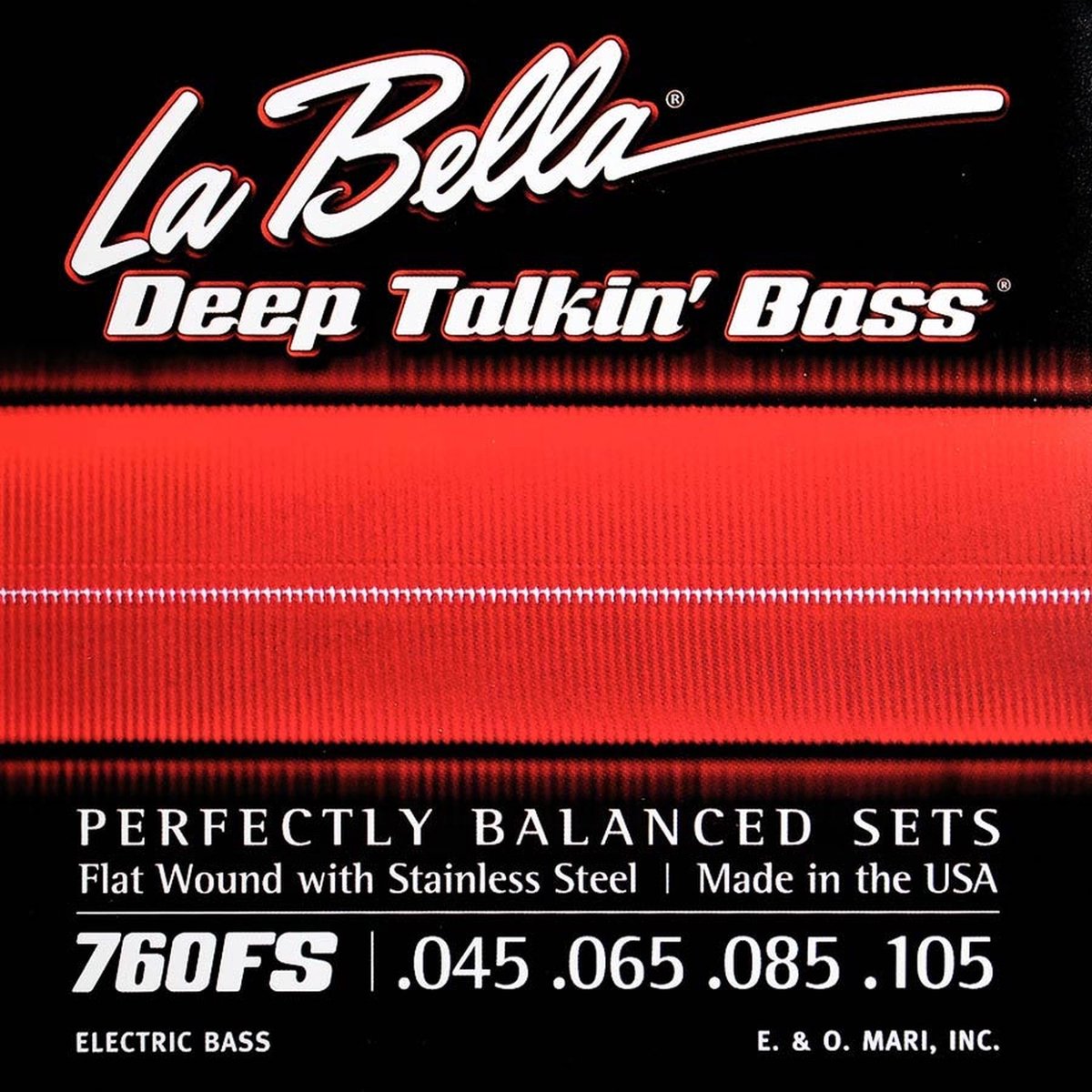 La Bella L-760FS Bassnaren Set Stainless Steel Flatwound Standard (045-105)