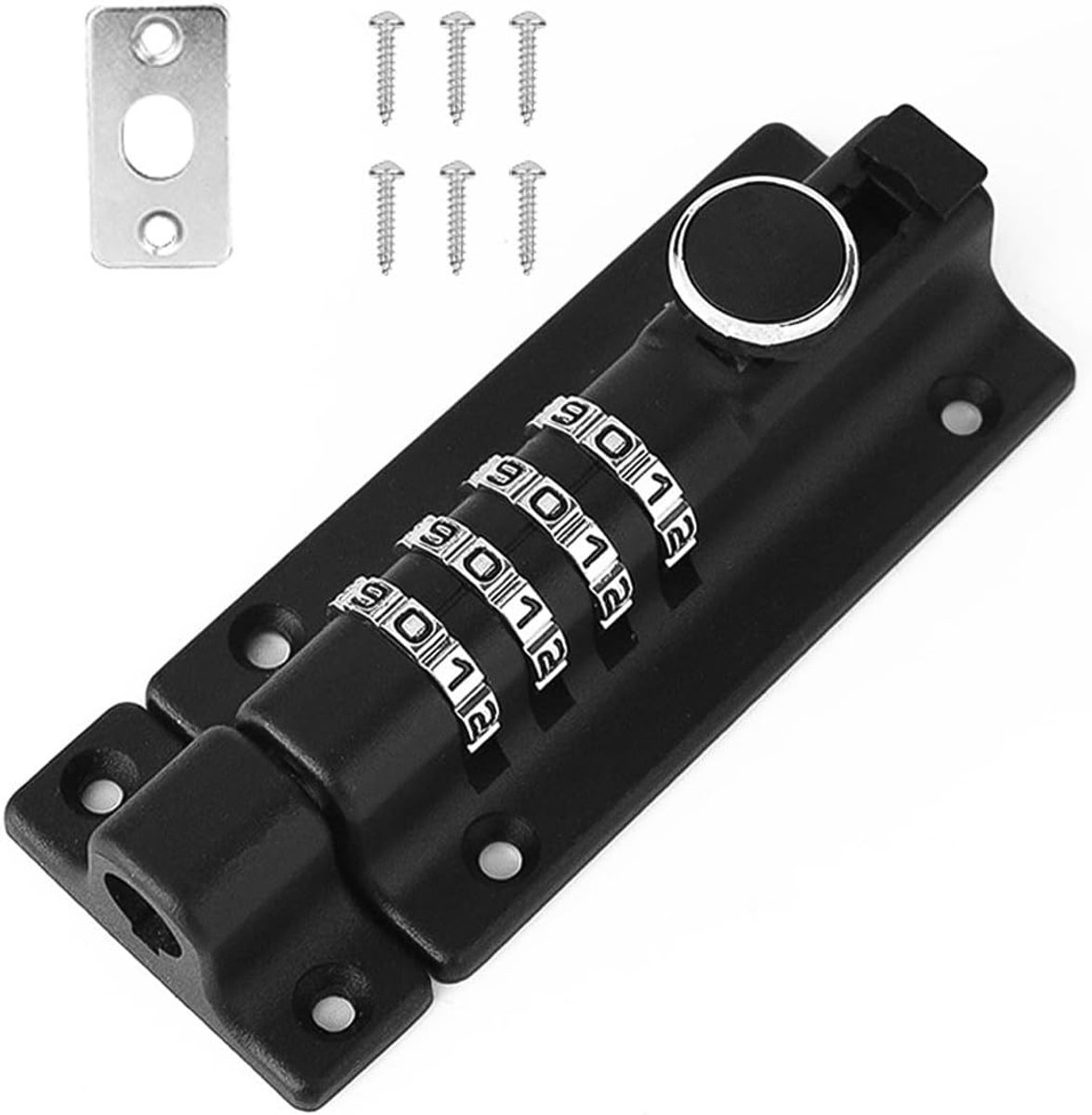 Rvs Combinatie Vergrendeling Bout 4 Cijfer Sliding Afsluitbare Padbolt 120mm met Anti-Sabotage Schroeven Veiligheid Keyless Klink Bolt Lock