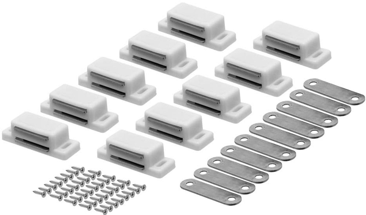 10 x magnetische knop, deurmagneten, meubelmagneet, magneetsluiting, wit