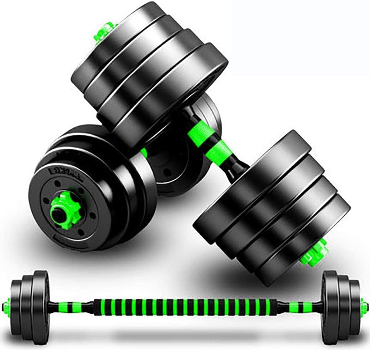 Gewichten verstelbare dumbbell set 10kg(5kg*2)1 paar 3 in 1 mannen halter met barbell-link voor dames heren fitness vrije gewicht lange halters krachttraining thuis/home gym training