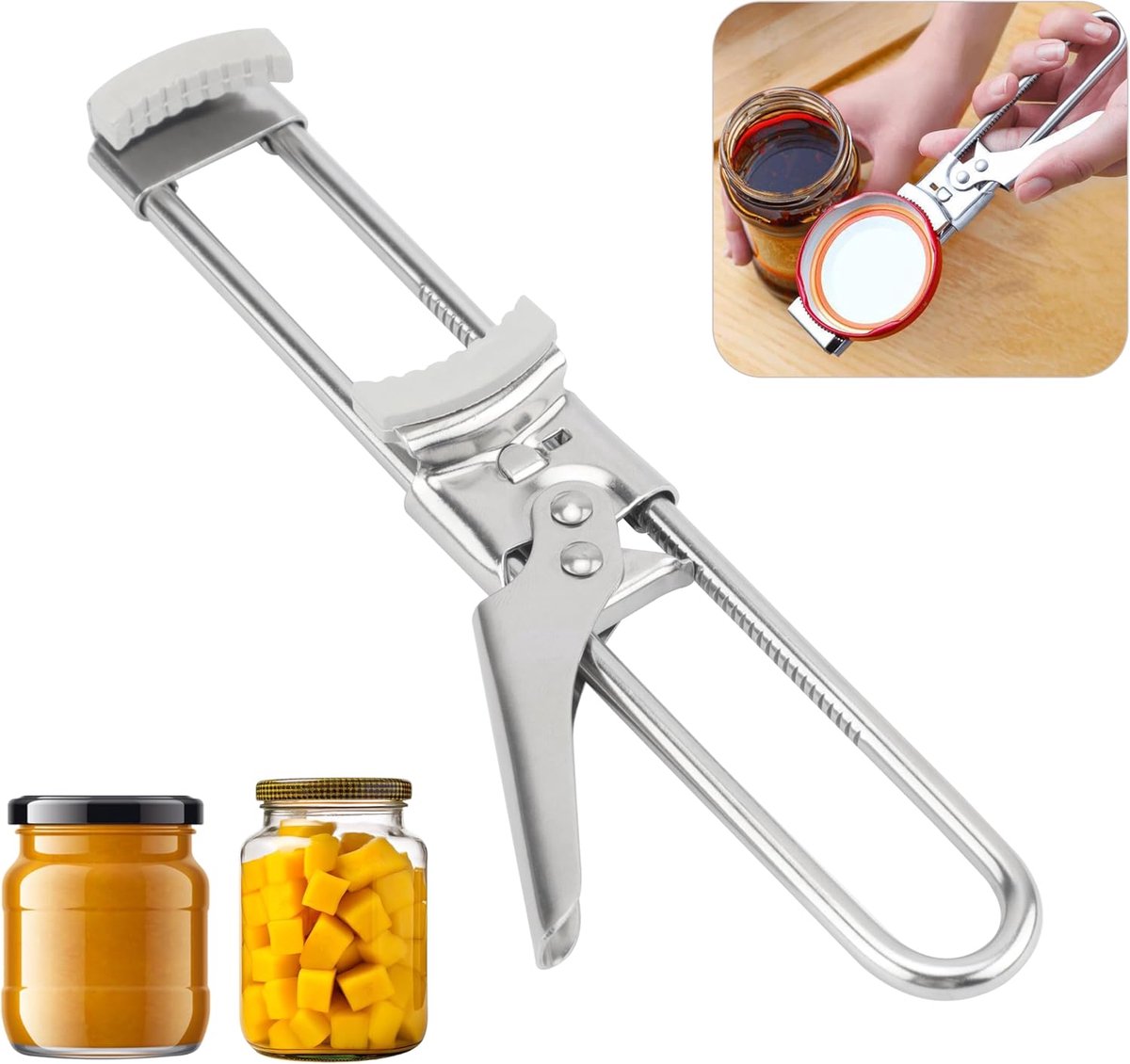 blikopener multifunctionele blikopener in grootte verstelbare blikopener van roestvrij staal, dekselopener voor schroefglazen, dekselopener voor thuis, bar, restaurant