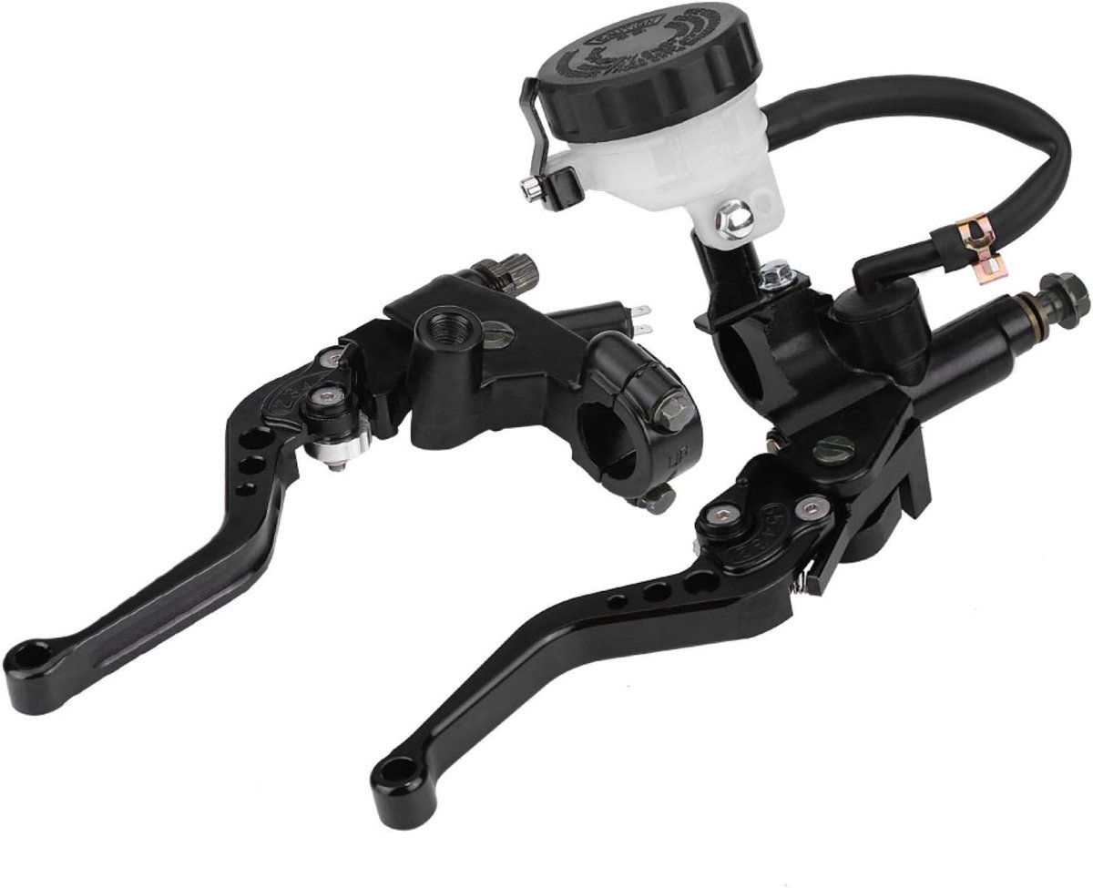 Universele motorfiets remkoppeling hoofdremcilinder remhendel set 22mm zwart M6f274