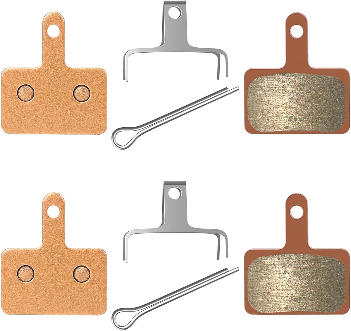 2 paar fietsremblokken, MTB-fiets met gesinterde koperen basis, remblokken voor e-bike, elektrische scooter, compatibel met B01S, Trp, Tektro MT200, M355, M446, M315, M365