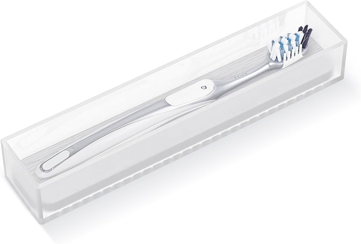 acryl tandenborstelhouder met afvoergat, badkamerlade-organizer met droogsteentje, compatibel met Colgate Extra Clean en CrossAction tandenborstels