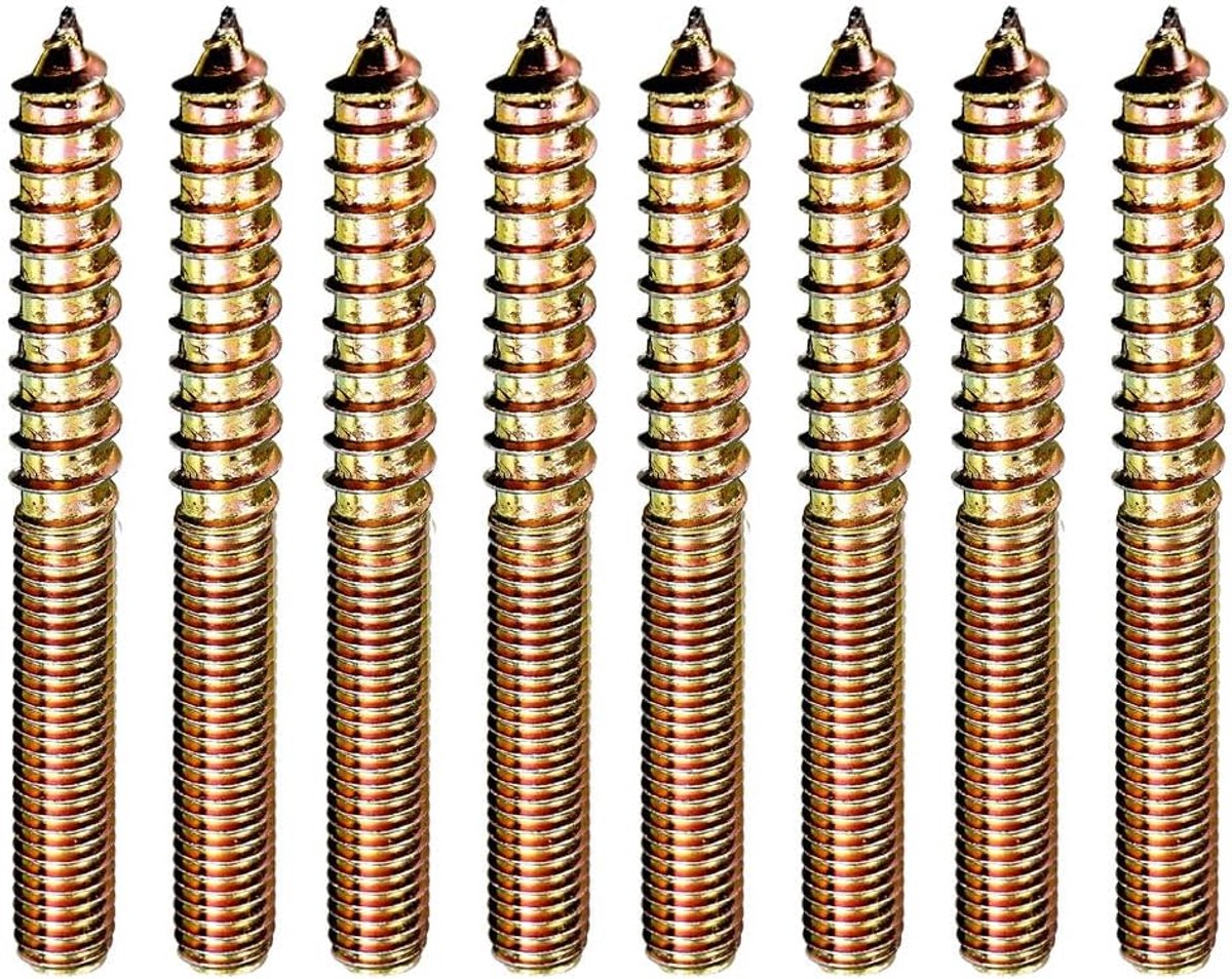 x 80 mm Hanger Bouten Hout naar Metaal Schroef Pluggen Dubbele Kopschroeven Hoofdloze Schroeven Bevestiging voor Houtbewerking Meubels Aansluiten (10 Pack)