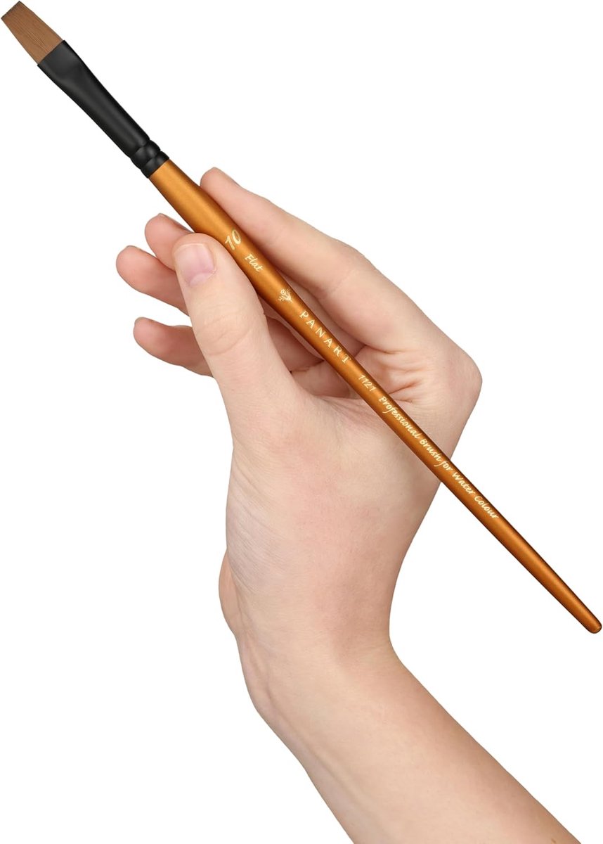 Art Synthetic Sable Flat Brush No. 10 for Watercolour & Gouache