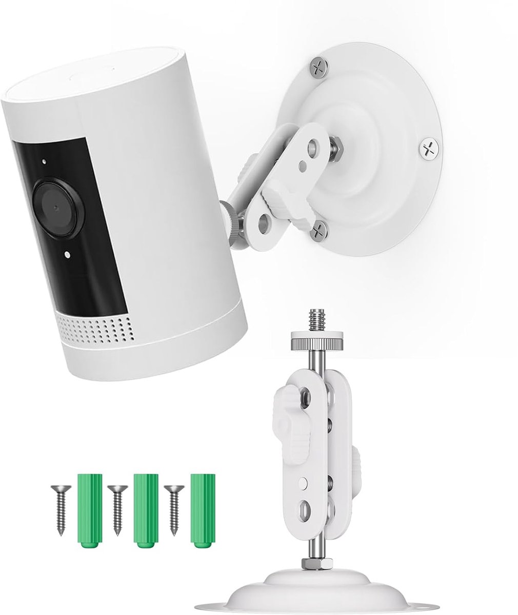 wandhouder voor Ring Stick Up Cam, Ring Indoor Cam (1e generatie), Ring Stick UpCam batterij, Arlo Pro 4/3, Arlo Ultra camera, 360 graden instelbare veiligheidshouder voor binnen en
