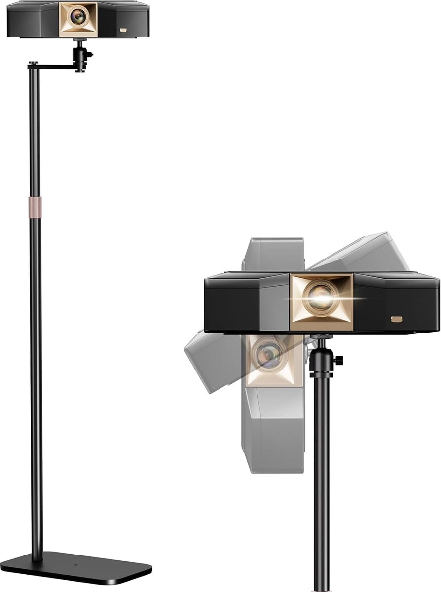 Beamerstandaard, projectorstandaard met 360° draaibaar, draagkracht tot 5 kg, compatibel met beamers, camera's en webcams voor thuis, kantoor en buiten