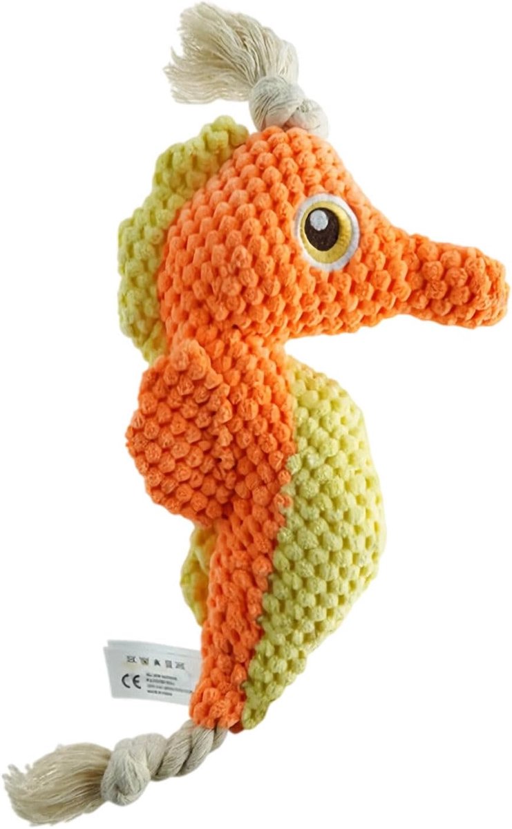hondenspeelgoed met pieper, interactief pluche speelgoed | Schattige zeedieren pluche speelgoed van katoen met knopen en knetterpapier - voor puppy's kleine en middelgrote honden