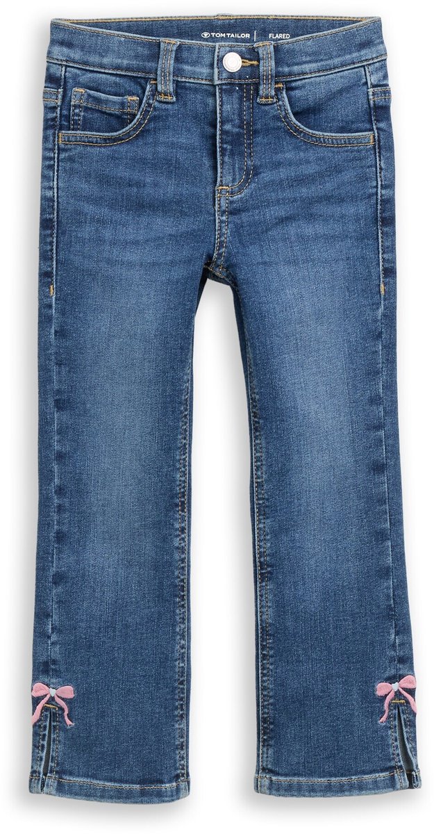 Tom Tailor - Flared-jeans met stretch - Maat 98 - Used Dark Stone Blue Denim