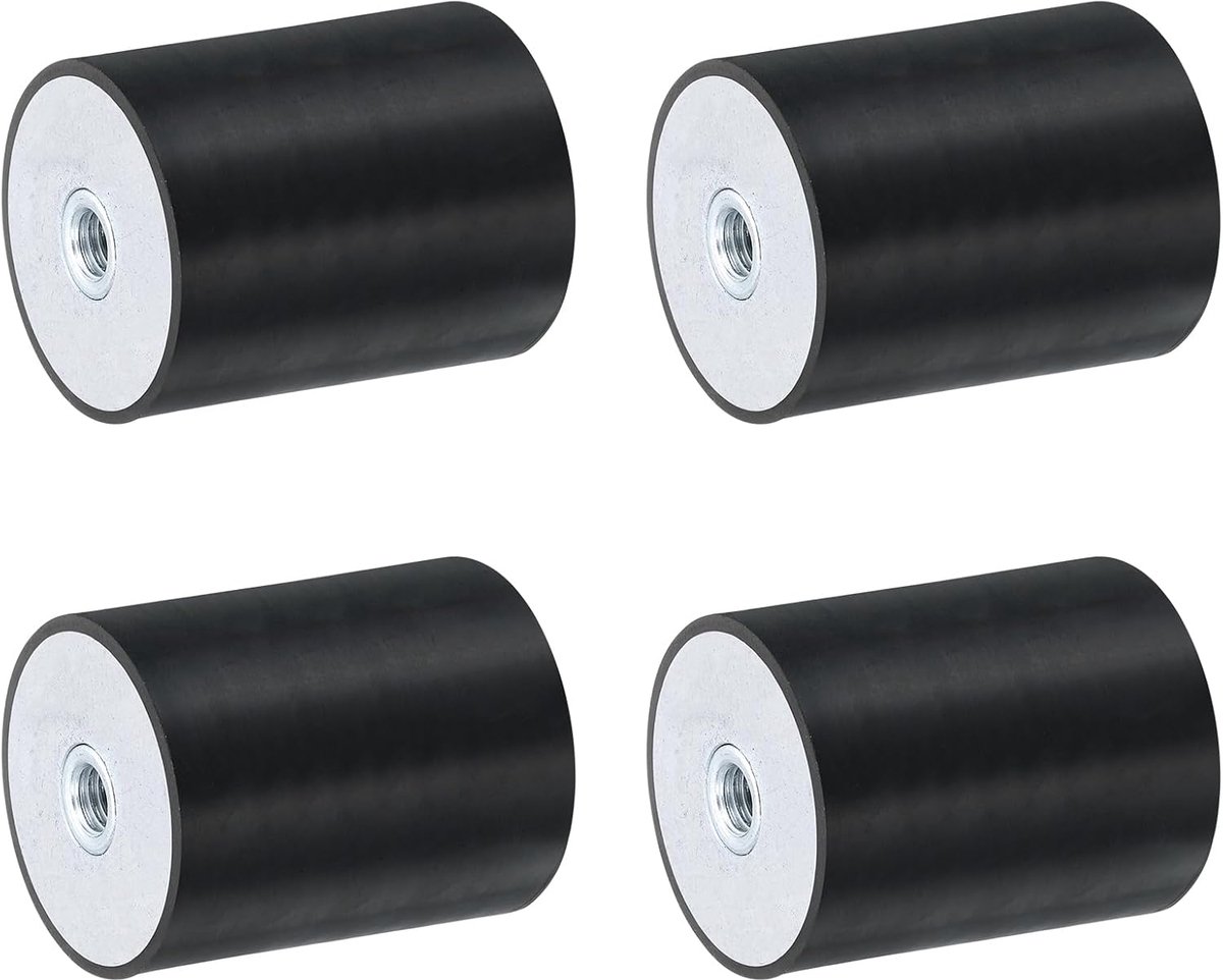 4 stuks 40 x 50 mm M8 schroefdraadbussen van rubber, trillingsisolatoren, vervangt anti-trillingspads, platte Silentblok, basisblok