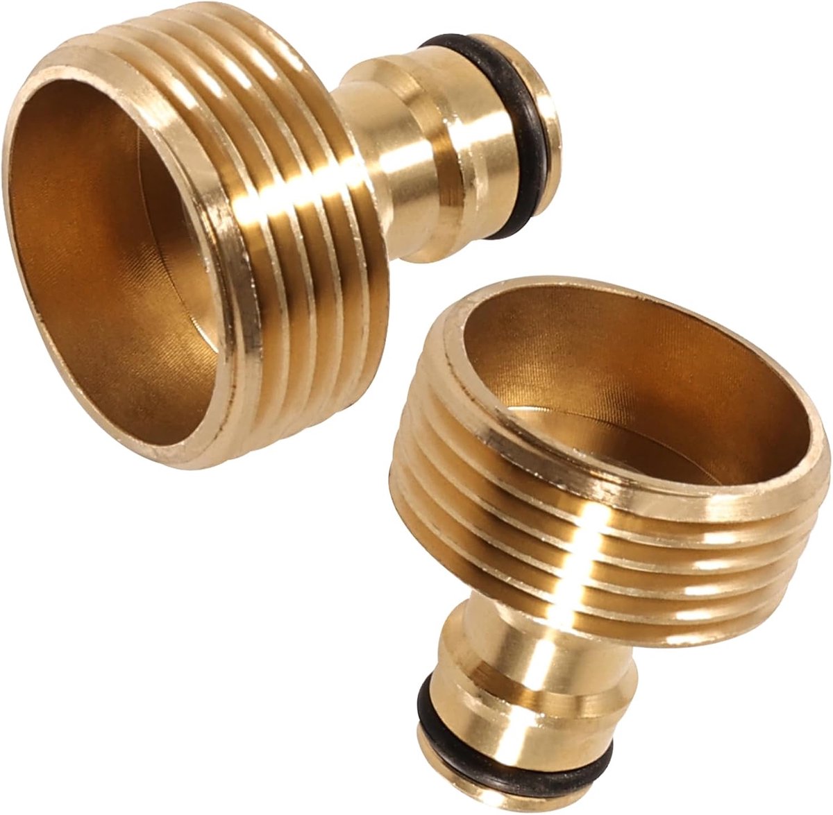 2 stuks 1 inch buitendraad messing snelkoppeling, kraanadapter met 1 inch buitendraad, slangadapter en steekkoppeling voor tuinslang
