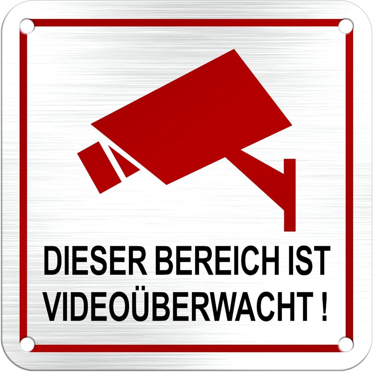 assortiment is videobewaking bord sticker aluminium 10x10cm, videobewaking sticker klein x 1 stuk