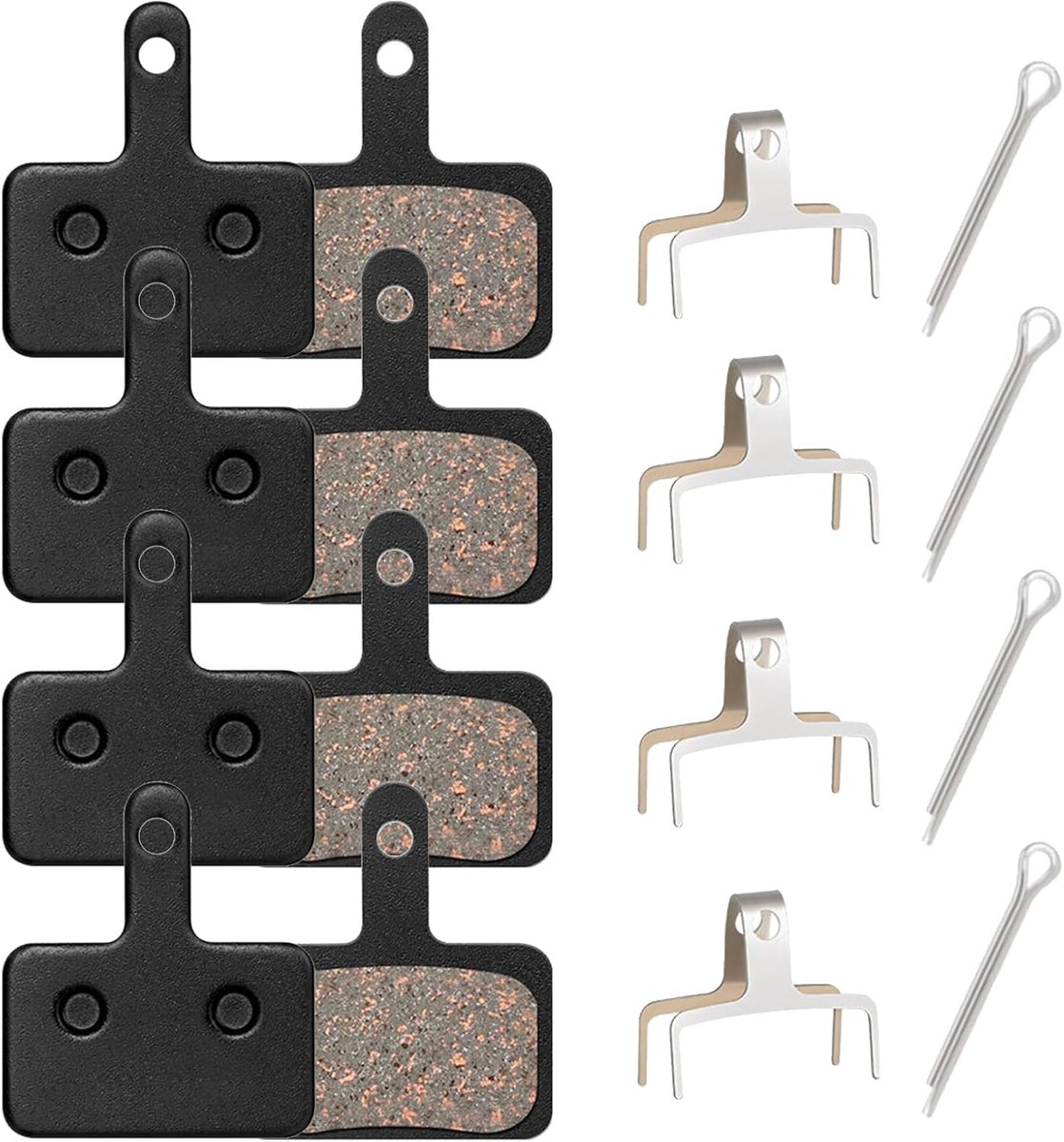 4 paar hoogwaardige remblokken voor fietsschijfremmen, compatibel met Shimano Deore/Tektro/TRP B01S-B05S-B03S, premium remblokken voor MTB en mountainbike (extreme remkracht en duurzaamheid)