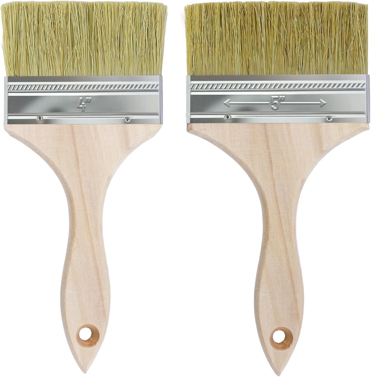 2 stuks 10 cm x 21,5 cm/12,5 cm x 21,7 cm penseel, lasurkwast voor buiten, schilderkwast, lasurkwast, platte kwast met houten steel, penseelset voor schilderen