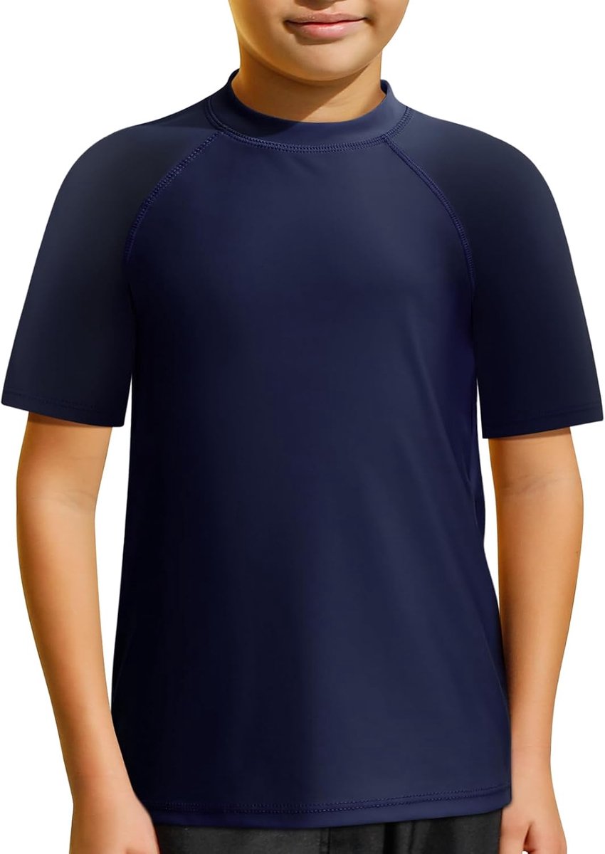 UV-shirt voor kinderen, uv-bescherming, UPF50+, korte mouwen, zwembad, zee, kinderen, sneldrogend, 4-14 jaar